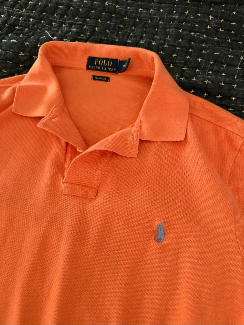 Ralph Lauren Orange Men’s Polo with Light Blue Pony